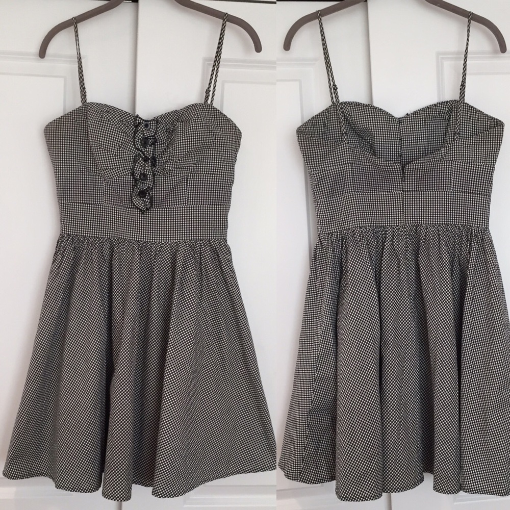Bebe Black & White Gingham Dress